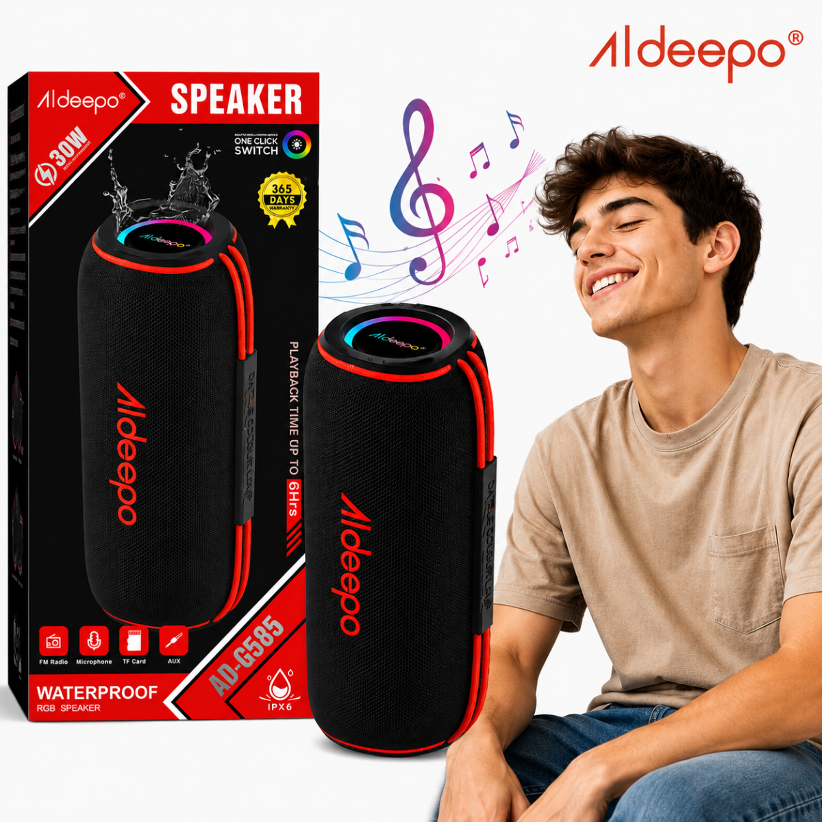 ALDEEPO AD-G585 PARLANTE 30W IMPERMEABLE