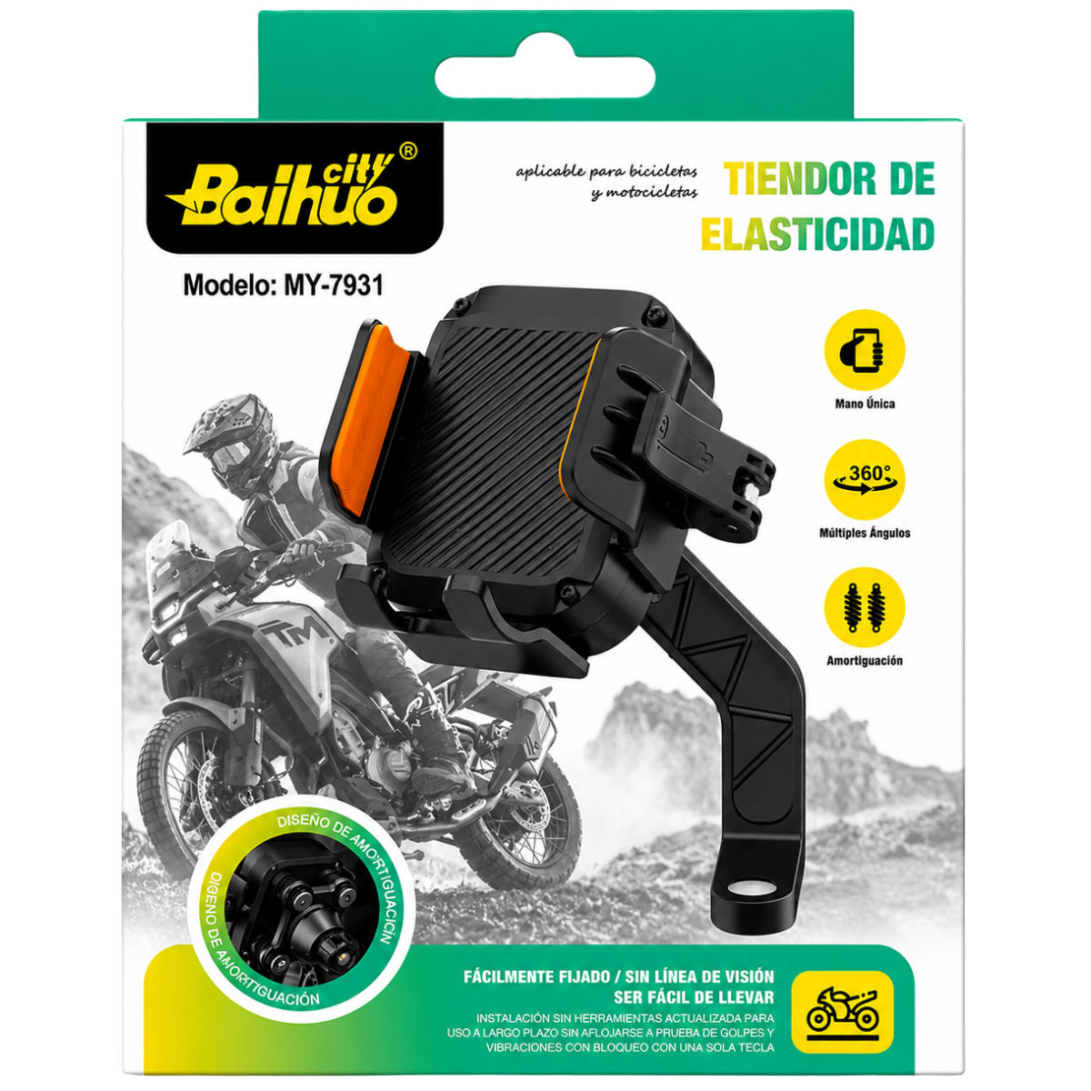 BAIHUO MY-7931 SOPORTE DE MOTO ANTIVIBRACIÓN
