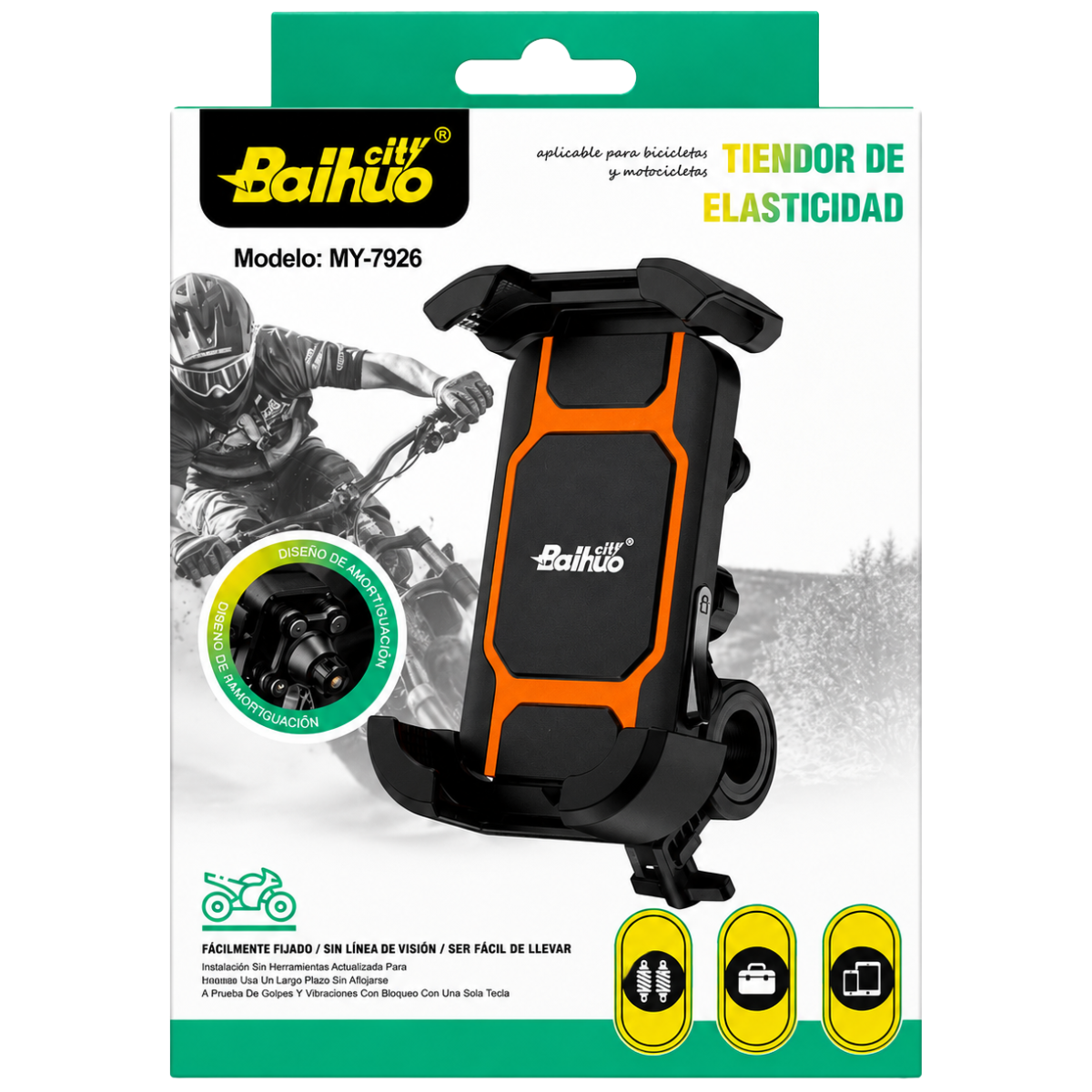 BAIHUO MY-7926 SOPORTE DE MOTO ANTIVIBRACIÓN