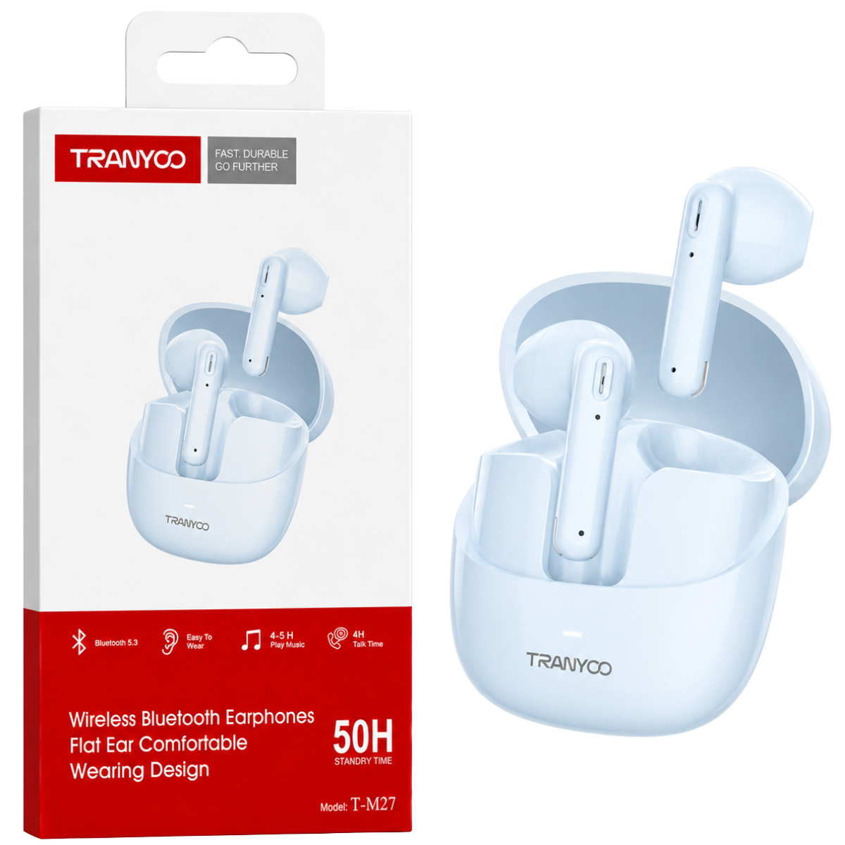 TRANYOO T-M27 AUDIFONO BLUETOOTH (CELESTE)