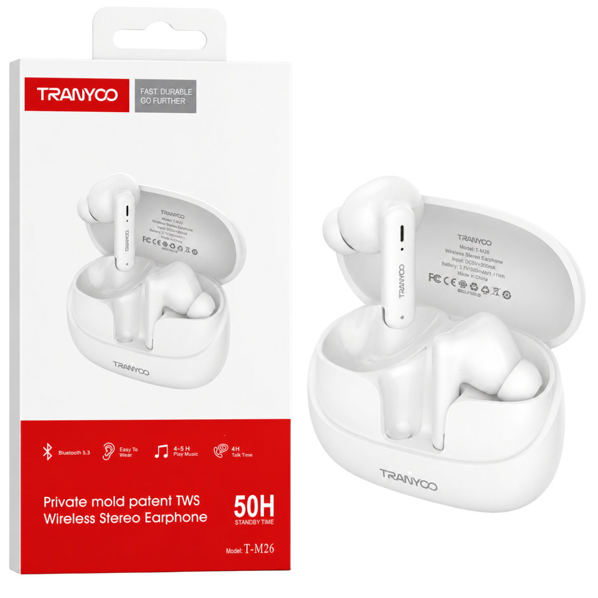 TRANYOO T-M26 AUDIFONO BLUETOOTH (BLANCO)