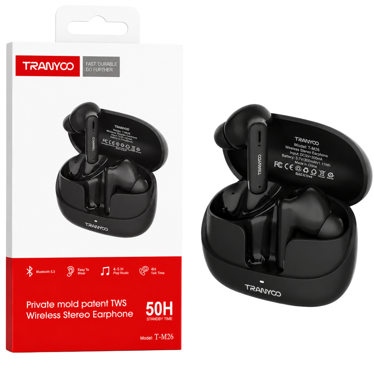 TRANYOO T-M26 AUDIFONO BLUETOOTH (NEGRO)