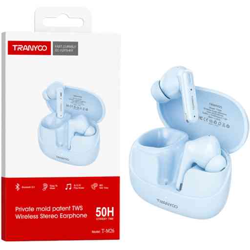 TRANYOO T-M26 AUDIFONO BLUETOOTH (CELESTE9