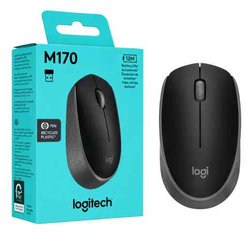 LOGITECH MOUSE M170 INALÁMBRICA (NEGRO)