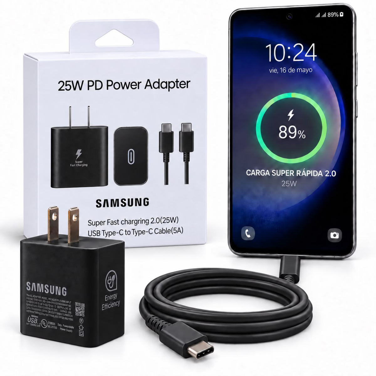 CARGADOR 25W 2.0 (NEGRO)