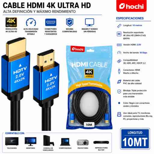 HOCHI CABLE HDMI 4K 10M