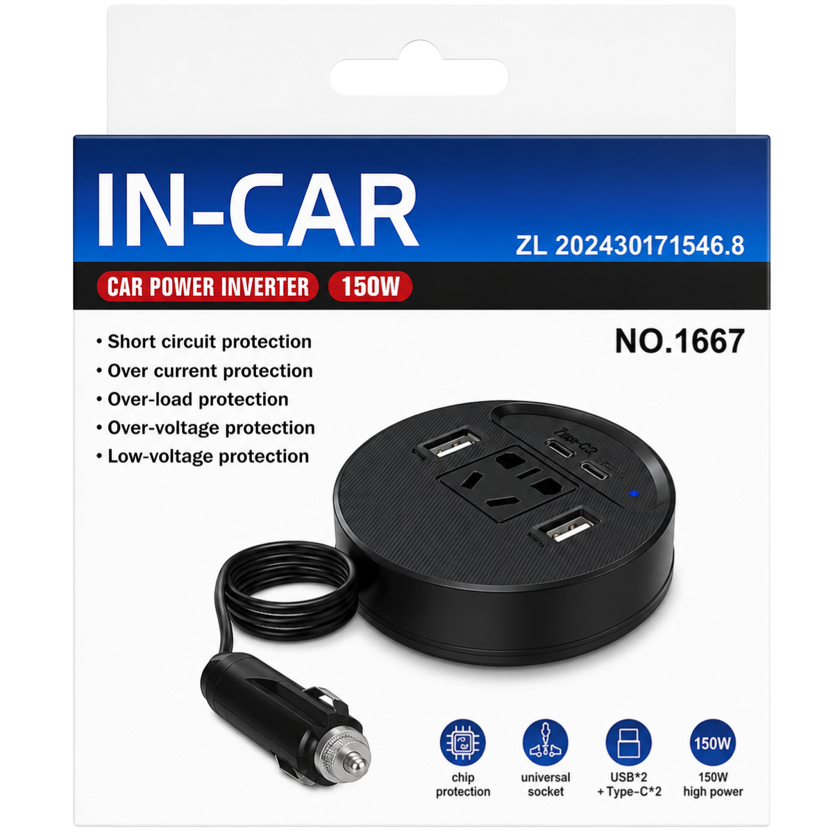 OX1144  CONVERSOR DE CORRIENTE PORTATIL PARA AUTO