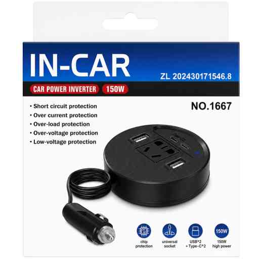 OX1144  CONVERSOR DE CORRIENTE PORTATIL PARA AUTO