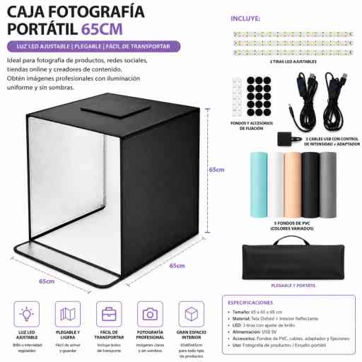 CAJA DE FOTOGRAFIA PORTATIL 65CM