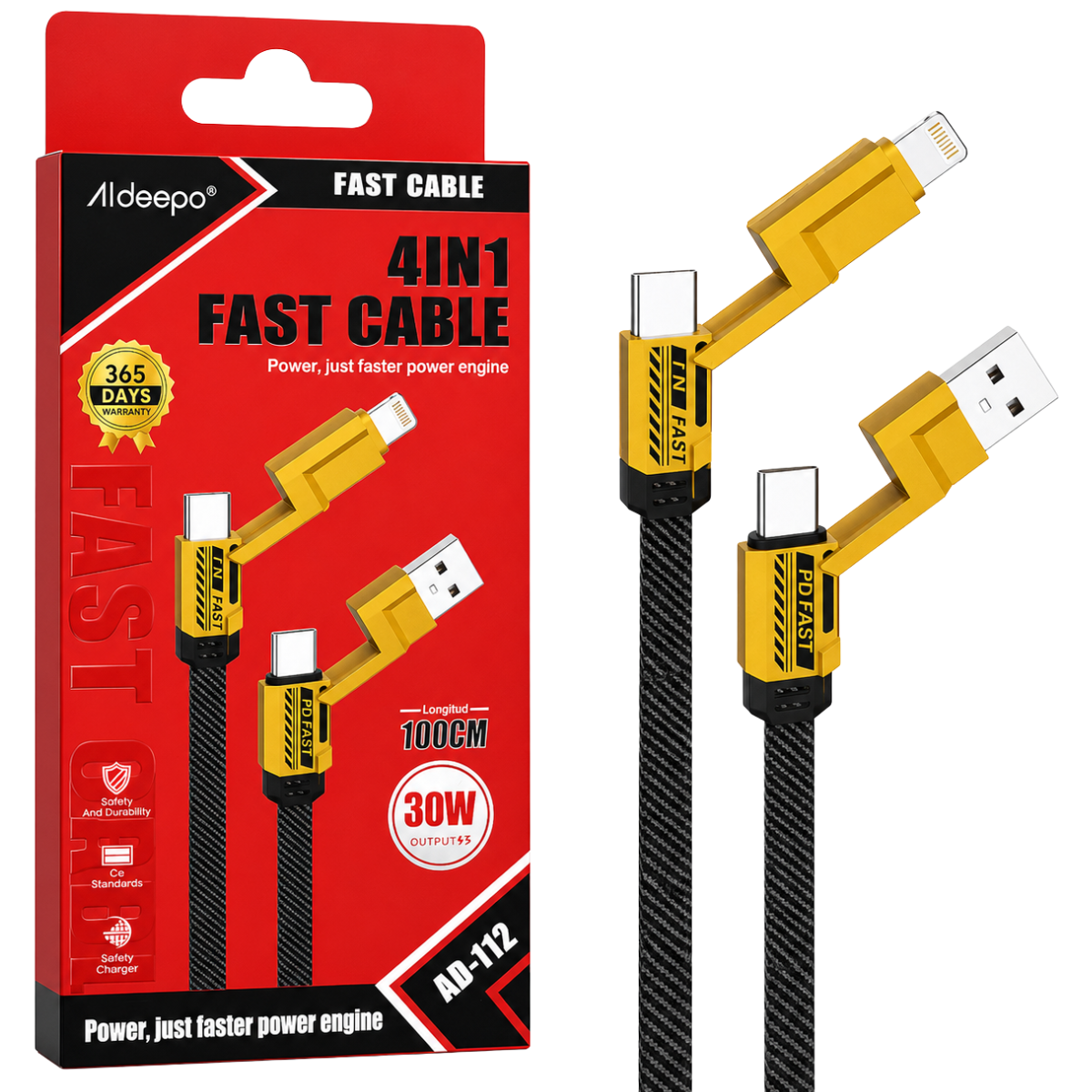 ALDEEPO AD-I12 CABLE 4 EN 1 30W