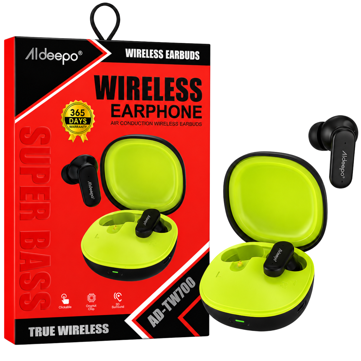 ALDEEPO AD-TW700 AUDIFONO BLUETOOTH (NEGRO)