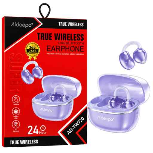 ALDEEPO AD-TW720 AUDIFONO BLUETOOTH (LILA)