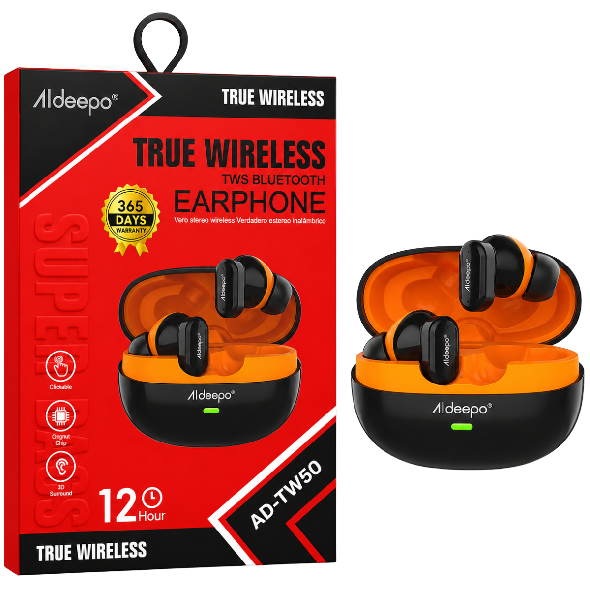 ALDEEPO AD-TW50 AUDIFONO BLUETOOTH (NEGRO)