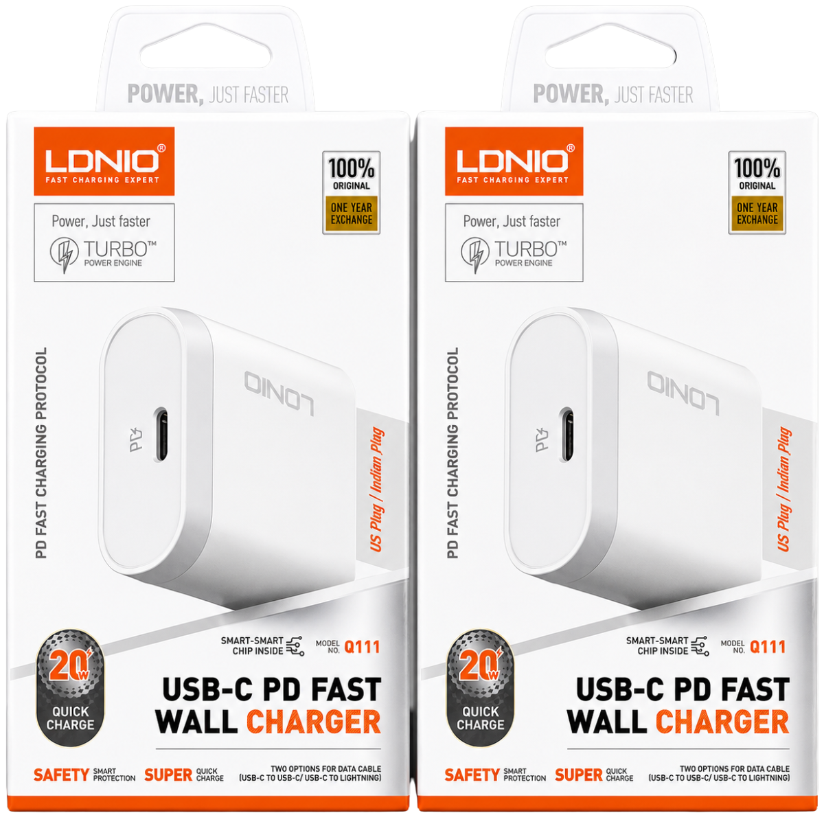 LDNIO Q111 CARGADOR 20W CABLE TC/TC