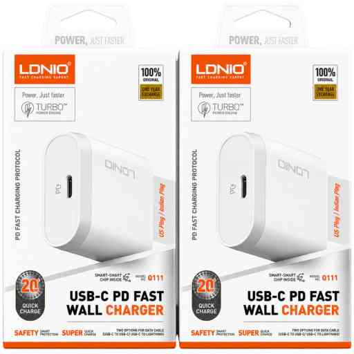 LDNIO Q111 CARGADOR 20W CABLE TC/TC