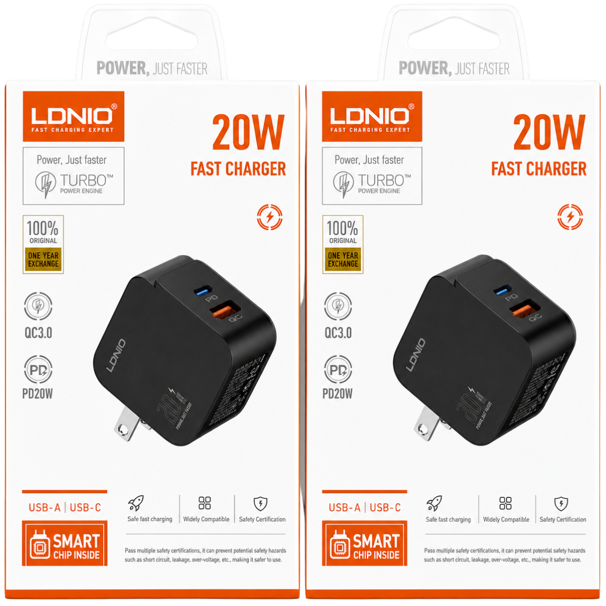 LDNIO Q1 CARGADOR 20W CABLE TC / TC