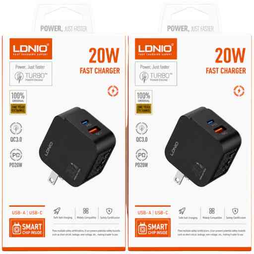 LDNIO Q1 CARGADOR 20W CABLE TC / TC