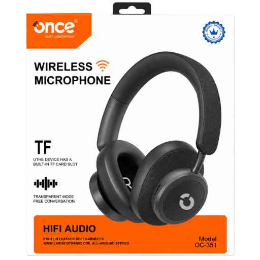 ONCE OC-351 AUDIFONO VINCHA  BT & FM (NEGRO)