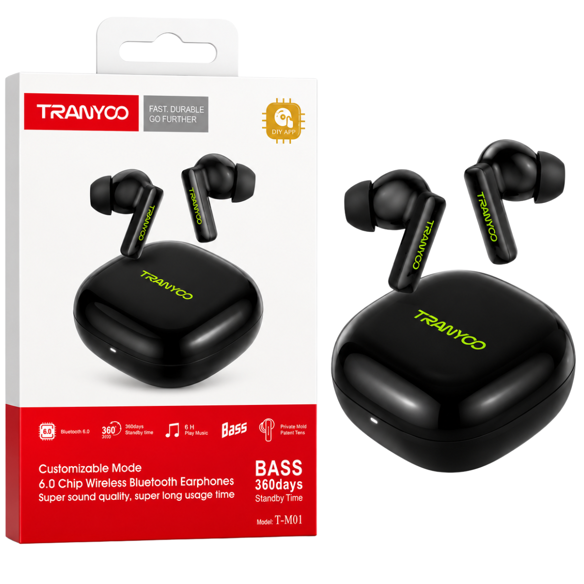 TRANYOO T-M01 AUDIFONO BLUETOOTH (NEGRO)