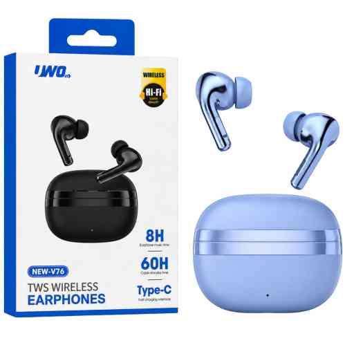 UWO NEW-V76 AUDIFONO BLUETOOTH (AZUL)