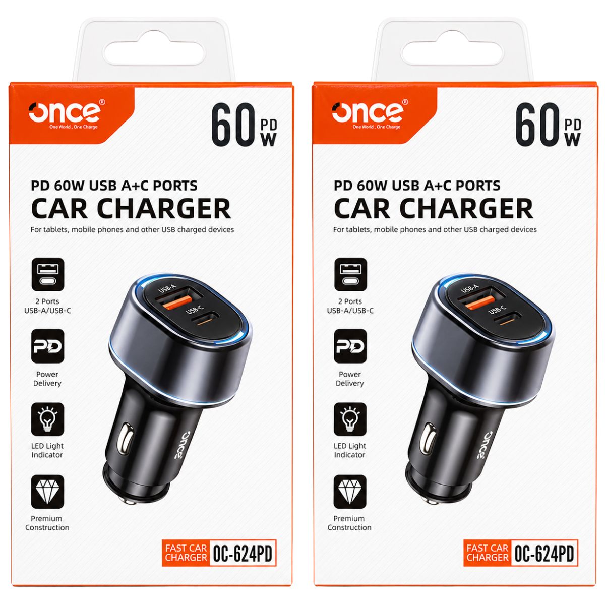 ONCE OC-624pd CIGARRERA USB/PD 60W