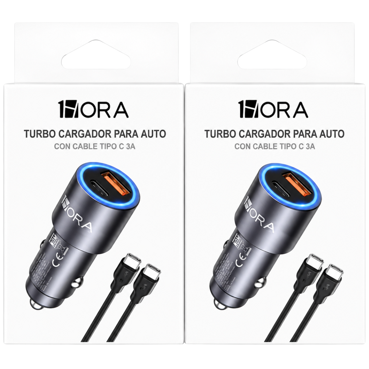 1HORA GAR241 CARGADOR PD DE AUTO CABLE C-C