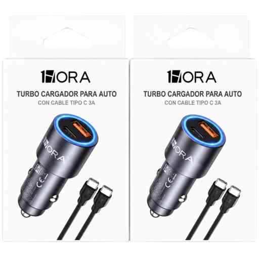 1HORA GAR241 CARGADOR PD DE AUTO CABLE C-C
