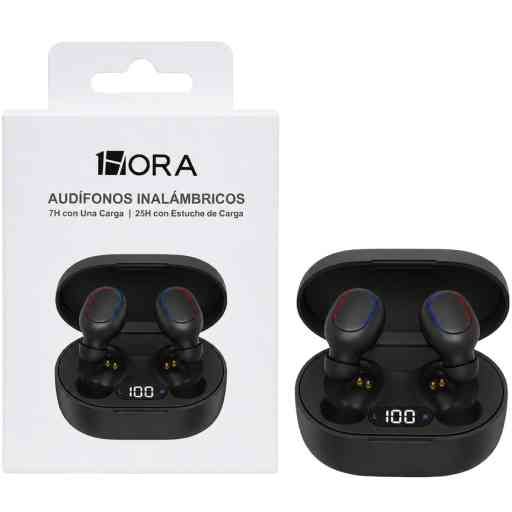 1HORA AUT114 AUDIFONO BLUETOOTH TWS (NEGRO)