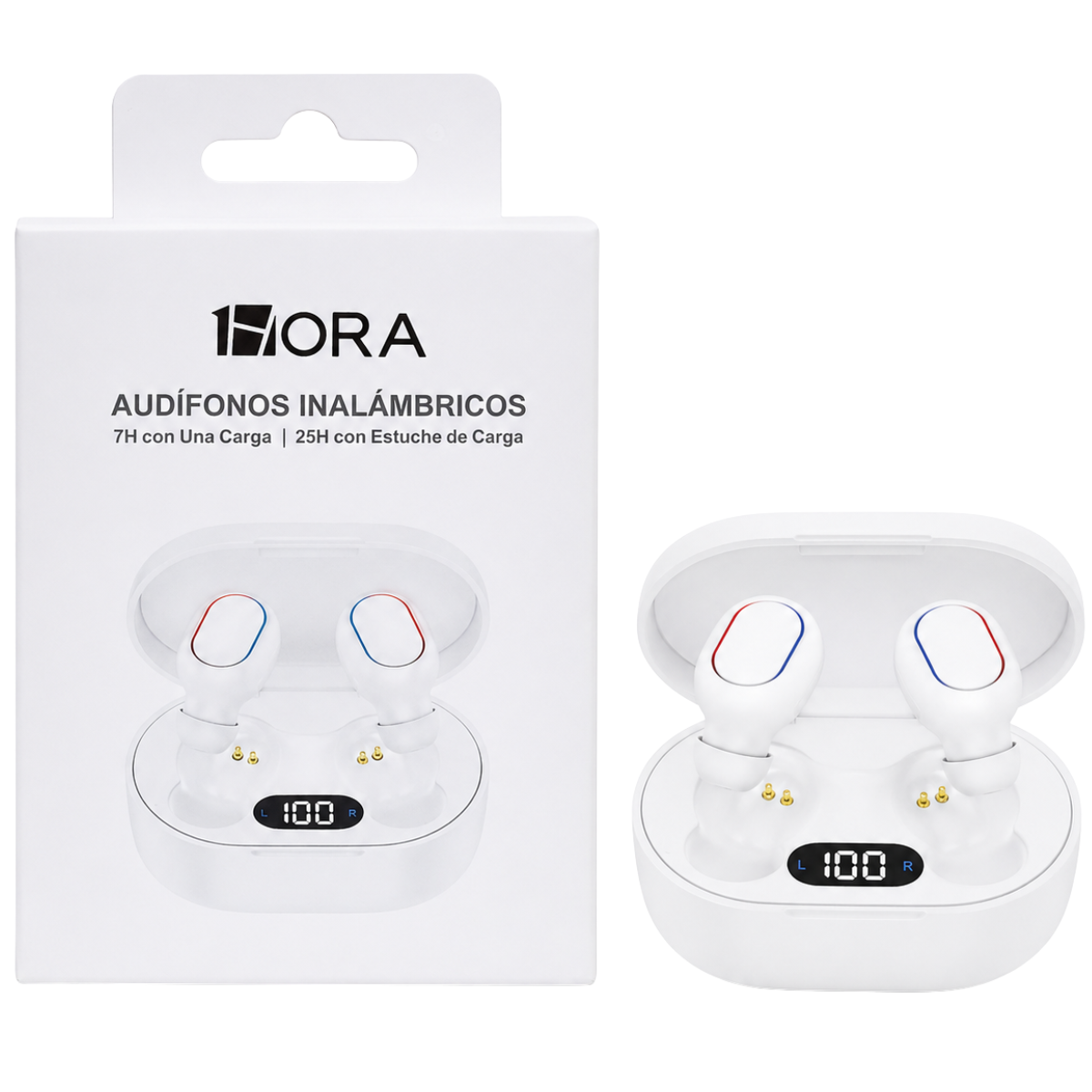1HORA AUT114 AUDIFONO BLUETOOTH TWS (BLANCO)