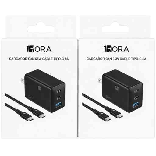 1HORA GAR322 CARGADOR 65W CABLE C-C