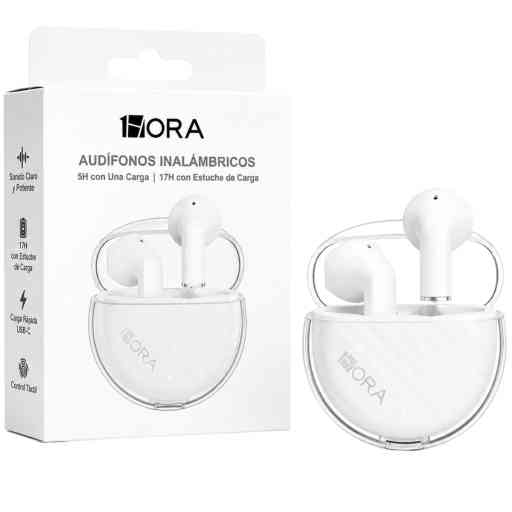 1HORA AUT209 AUDIFONO BLUETOOTH TWS (BLANCO)