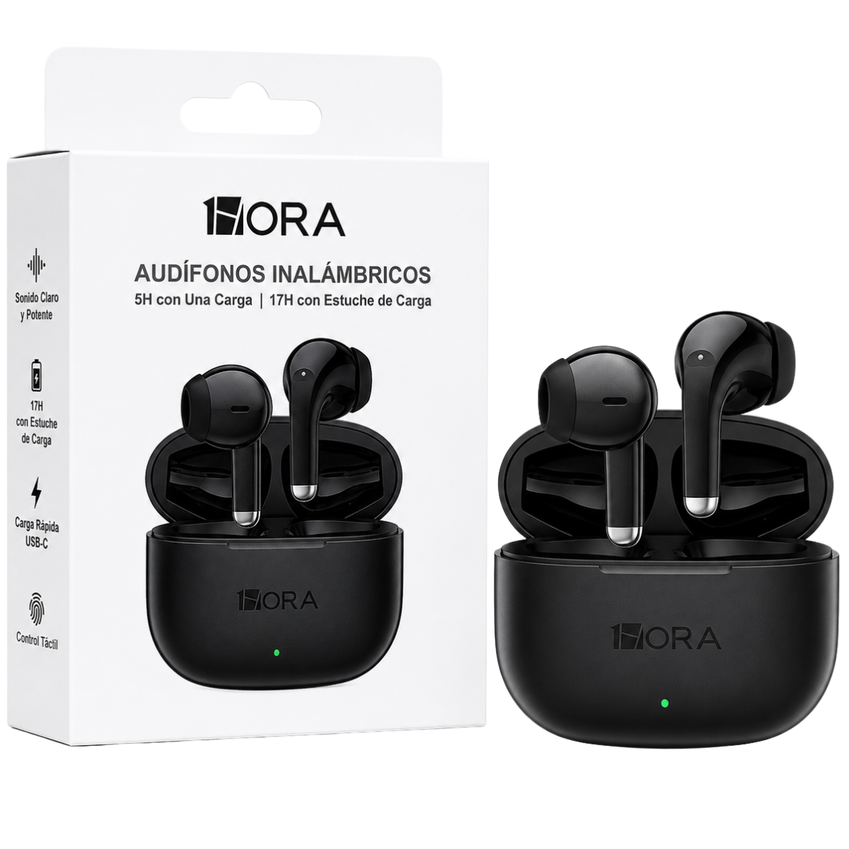 1HORA AUT203 AUDIFONO BLUETOOTH (NEGRO)