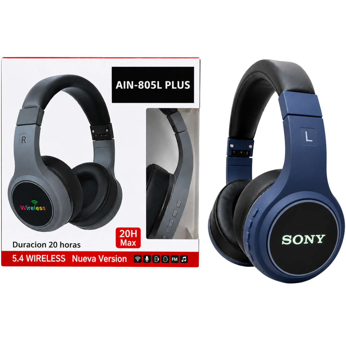 AUDIFONO BLUETOOTH 805L (AZUL)