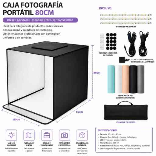 CAJA DE FOTOGRAFIA PORTATIL 80CM