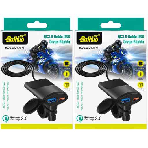 BAIHUO MY-7273 CARGADOR PARA MOTO RAPIDA QC3.0