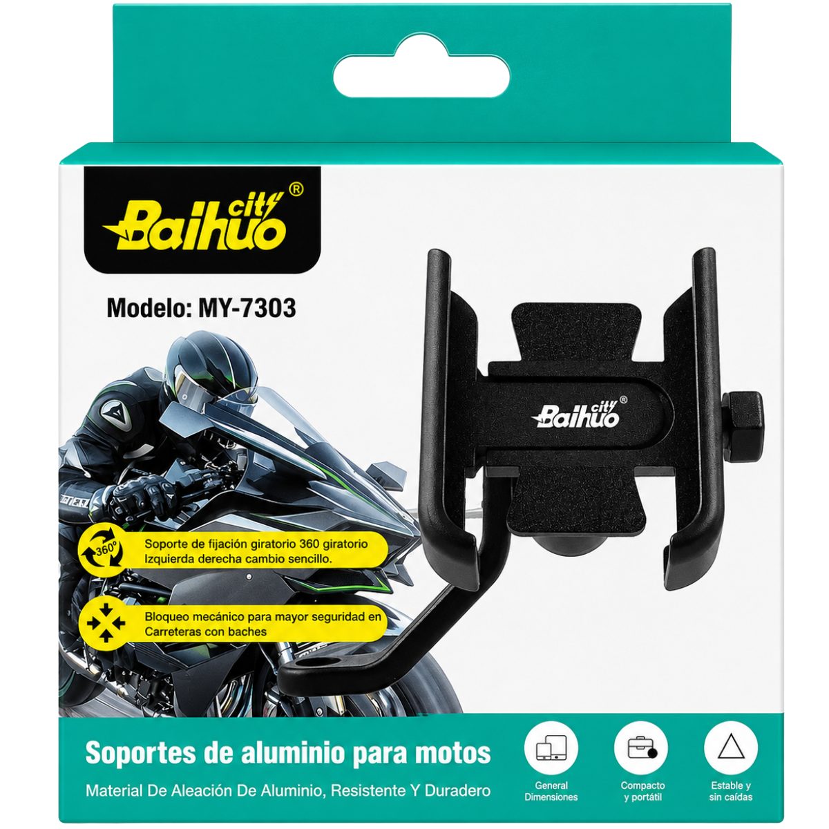 BAIHUO MY-7303 SOPORTE PARA MOTO (NEGRO)