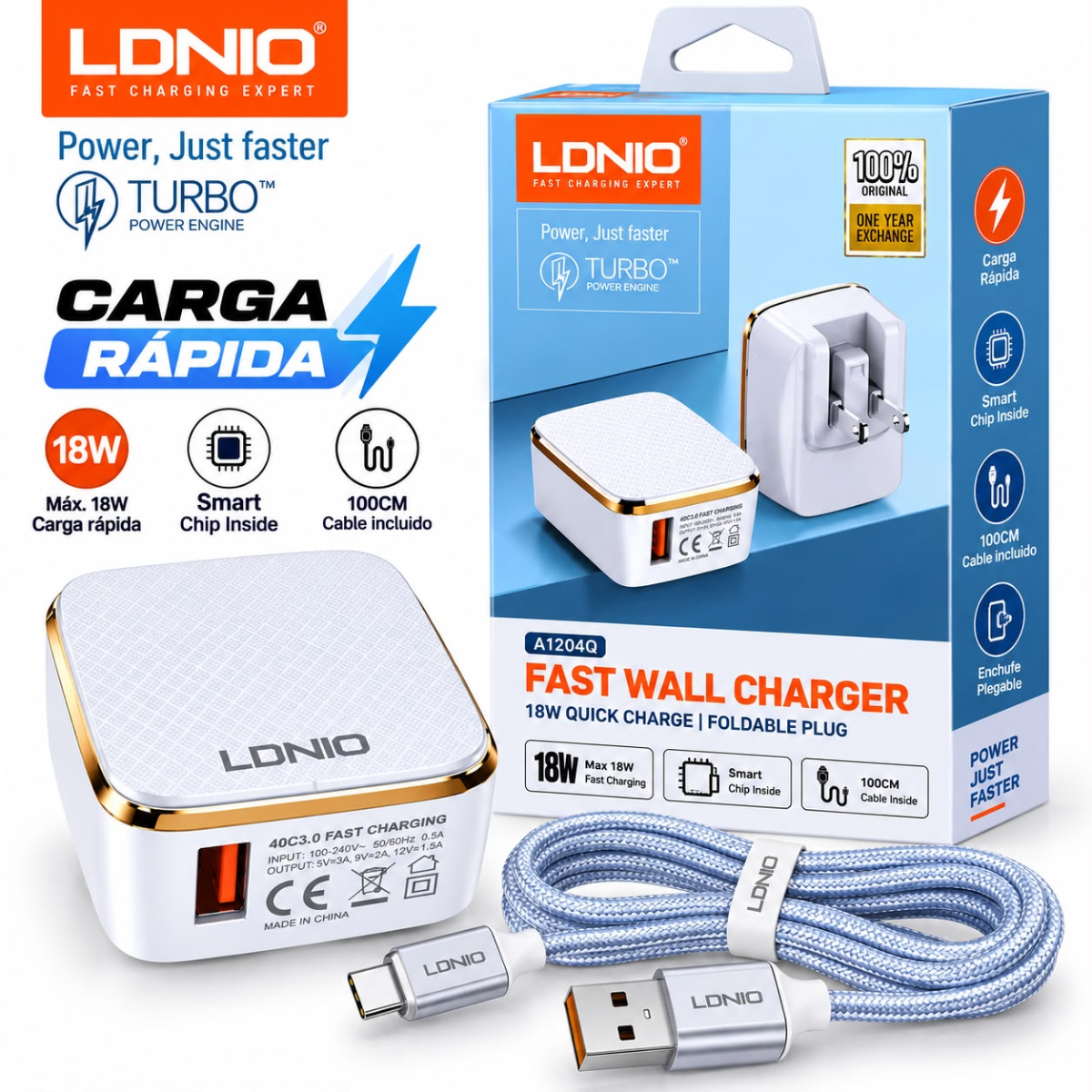 LDNIO A1204Q CARGADOR TIPO C