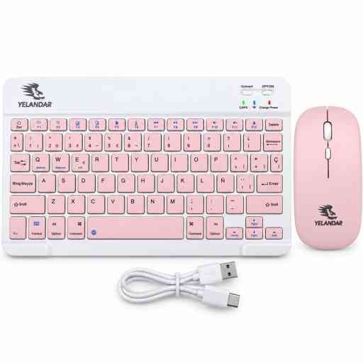 A200 TECLADO + MOUSE CON BLUETOOTH (ROSADO)