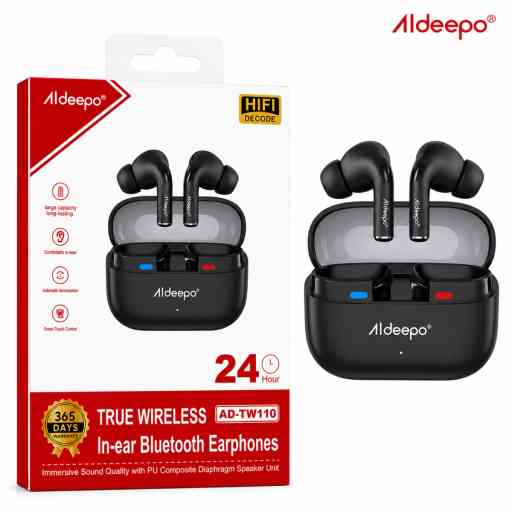 ALDEEPO AD-TW110 AUDIFONO BLUETOOTH (NEGRO)