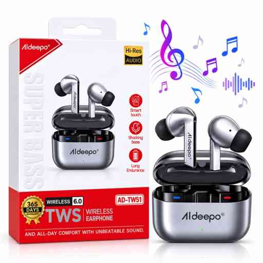 ALDEEPO AD-TW51 AUDIFONO BLUETOOTH (GRIS)