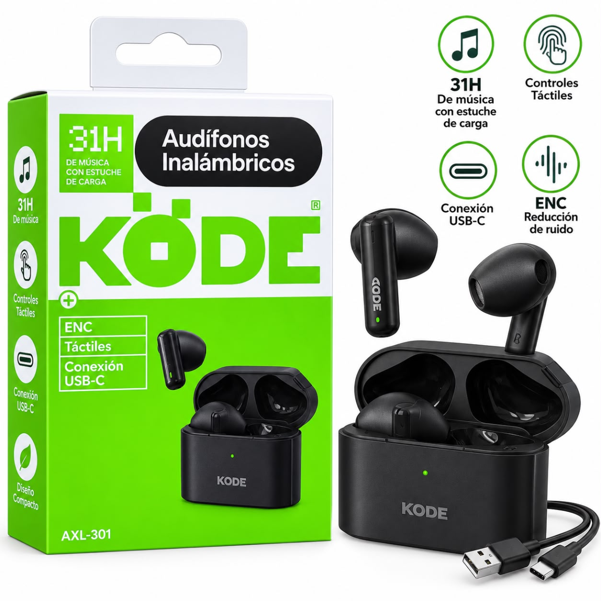 KODE AXL-301 AUDIFONO BLUETOOTH