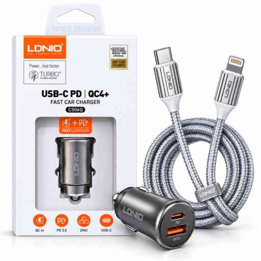LDNIO C506Q CARGADOR + CABLE C-LIGHTNING