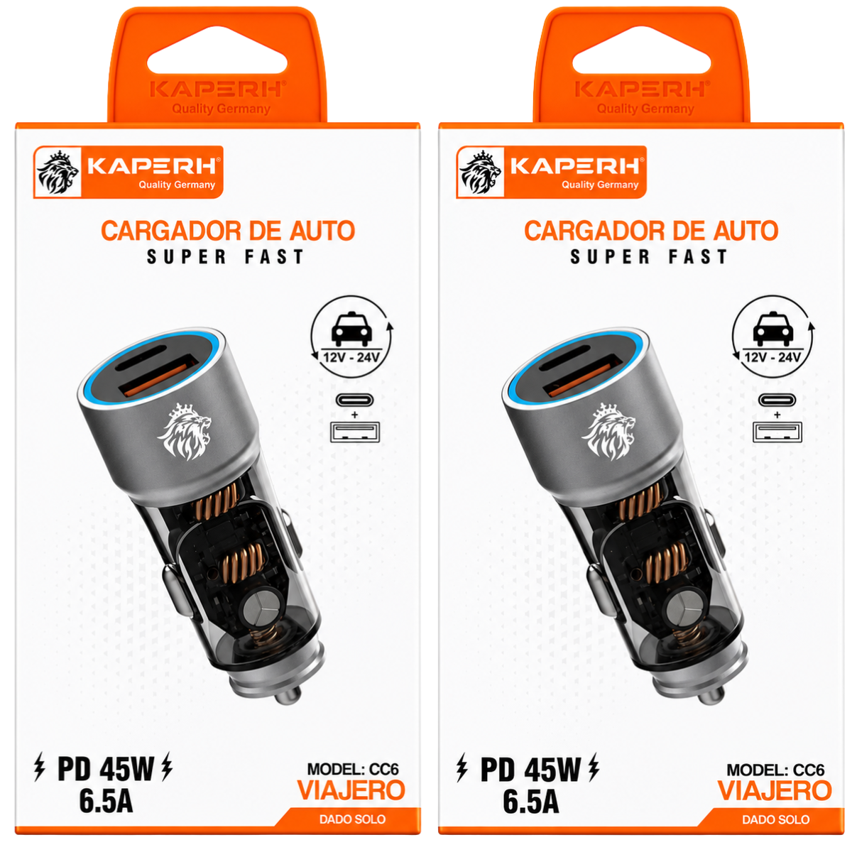 KAPERH CC6 CARGADOR 6.5A 45W