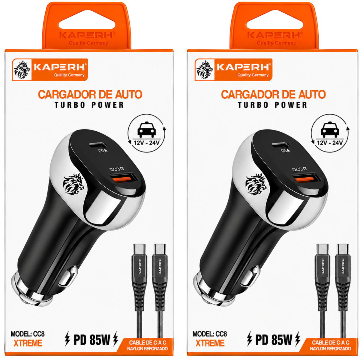 KAPERH CC8 85W CARGADOR DE AUTO PD