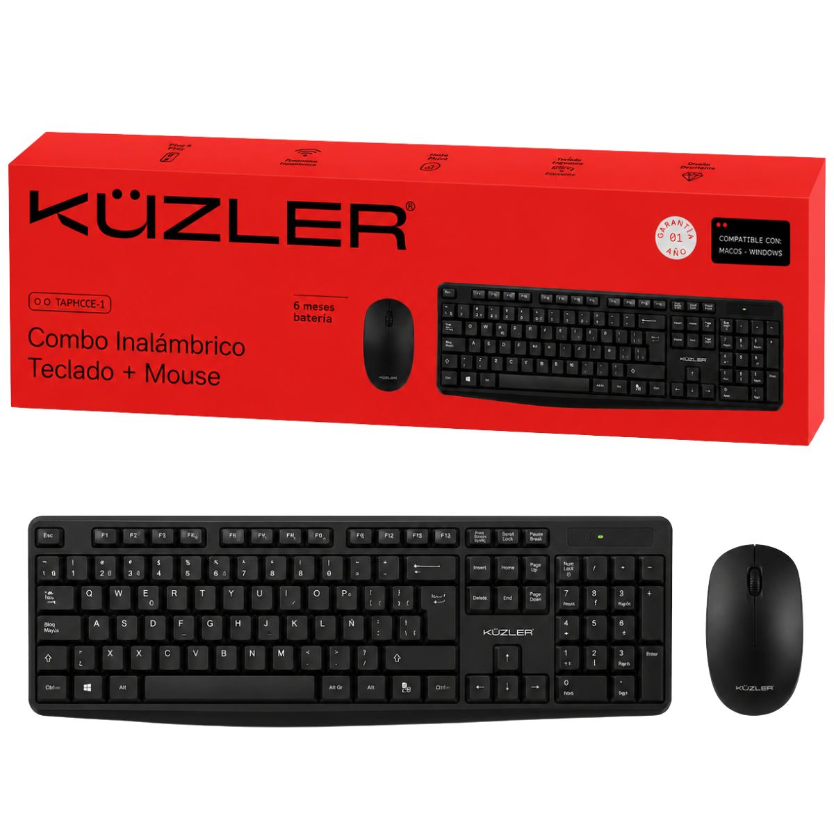 KUZLER COMBO INALAMBRICO MOUSE + TECLADO