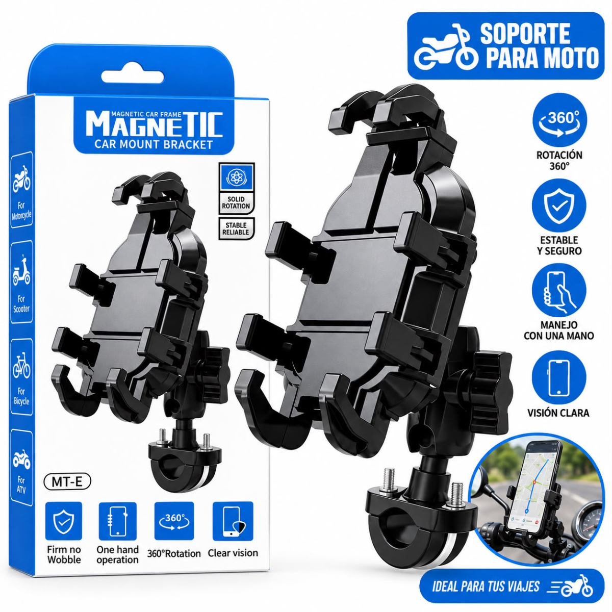 SOPORTE MT-E PARA MOTO DE 8 AGARRES