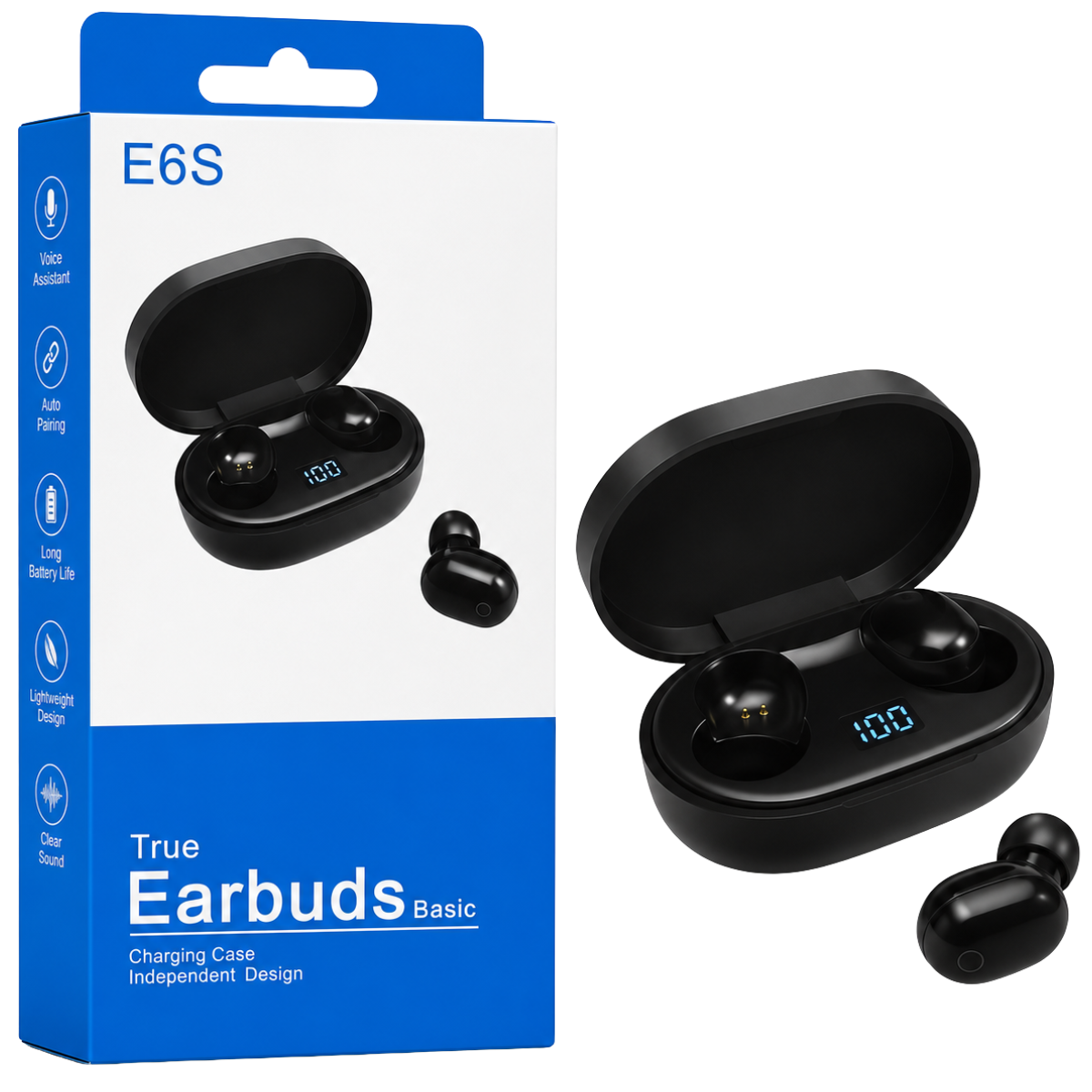 E6S AUDIFONO BLUETOOTH  (NEGRO)