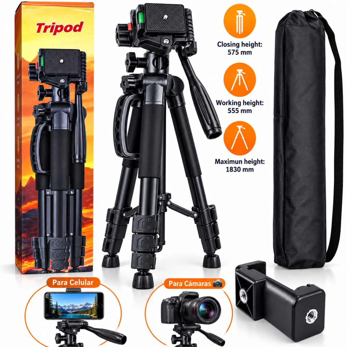 TRIPOD F-180STH ALTURA MAXIMA 183CM