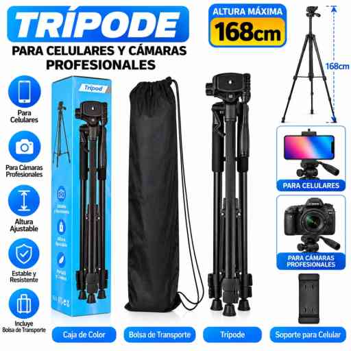 TRIPOD F-3670T ALTURA MAXIMA 168CM