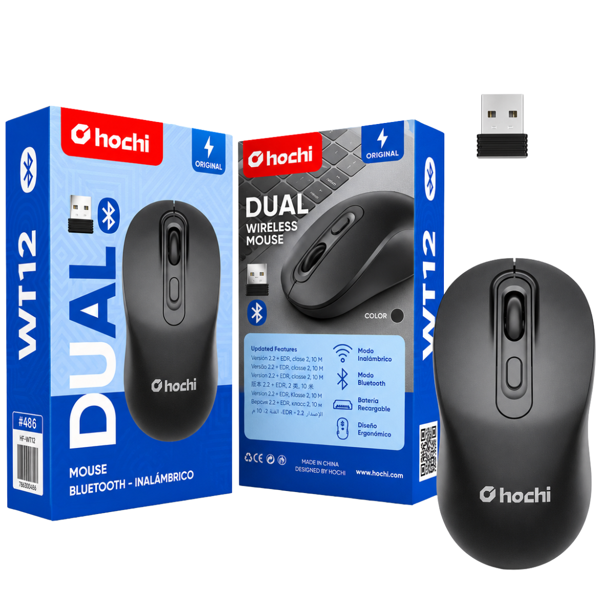 HOCHI MOUSE DUAL BLUETOOTH Y BATERIA RECARGABLE